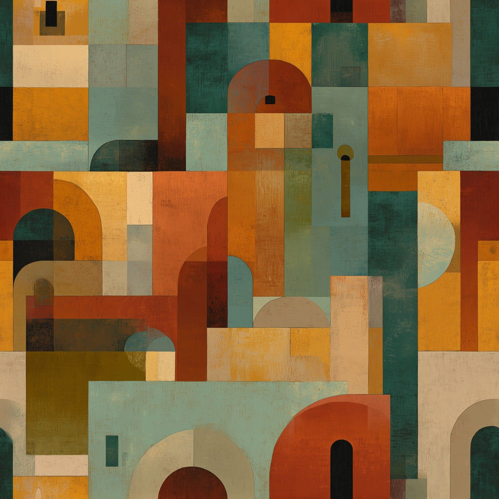 Mid Century Modern Wallpaper Geometric Removable Wall Decor pattern artwork