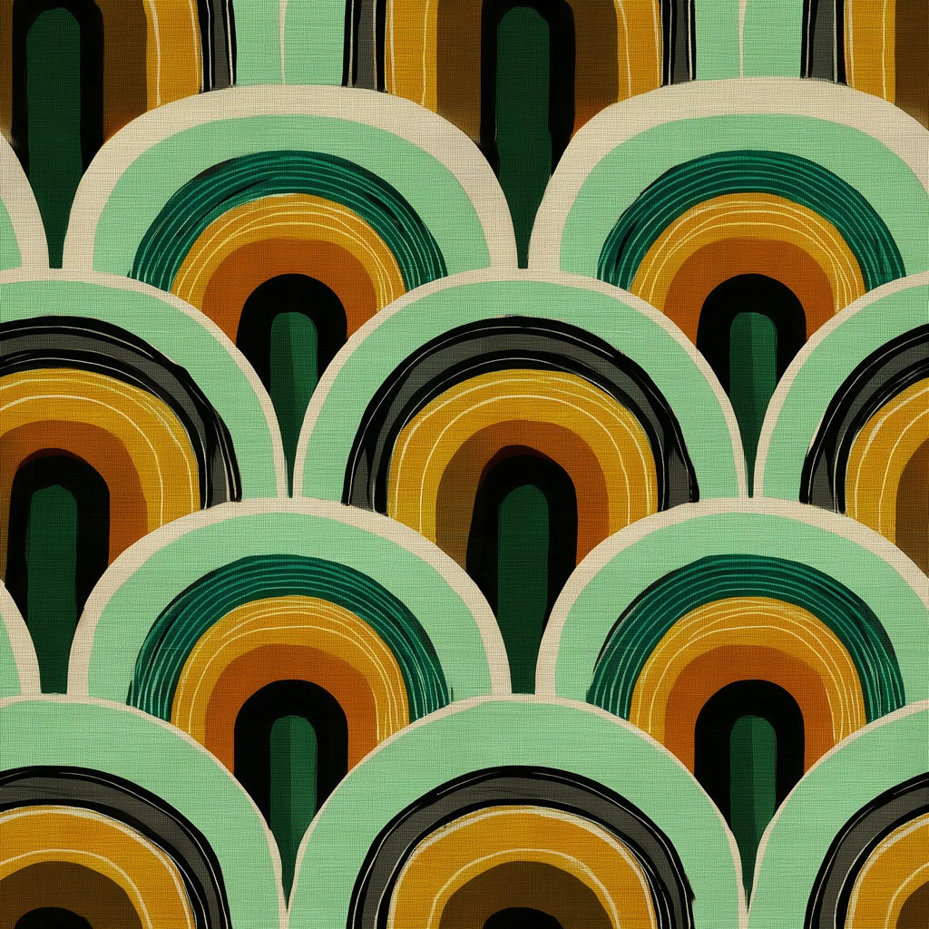Mid Century Modern Wallpaper Retro Geometric Decorative Mural pattern artwork