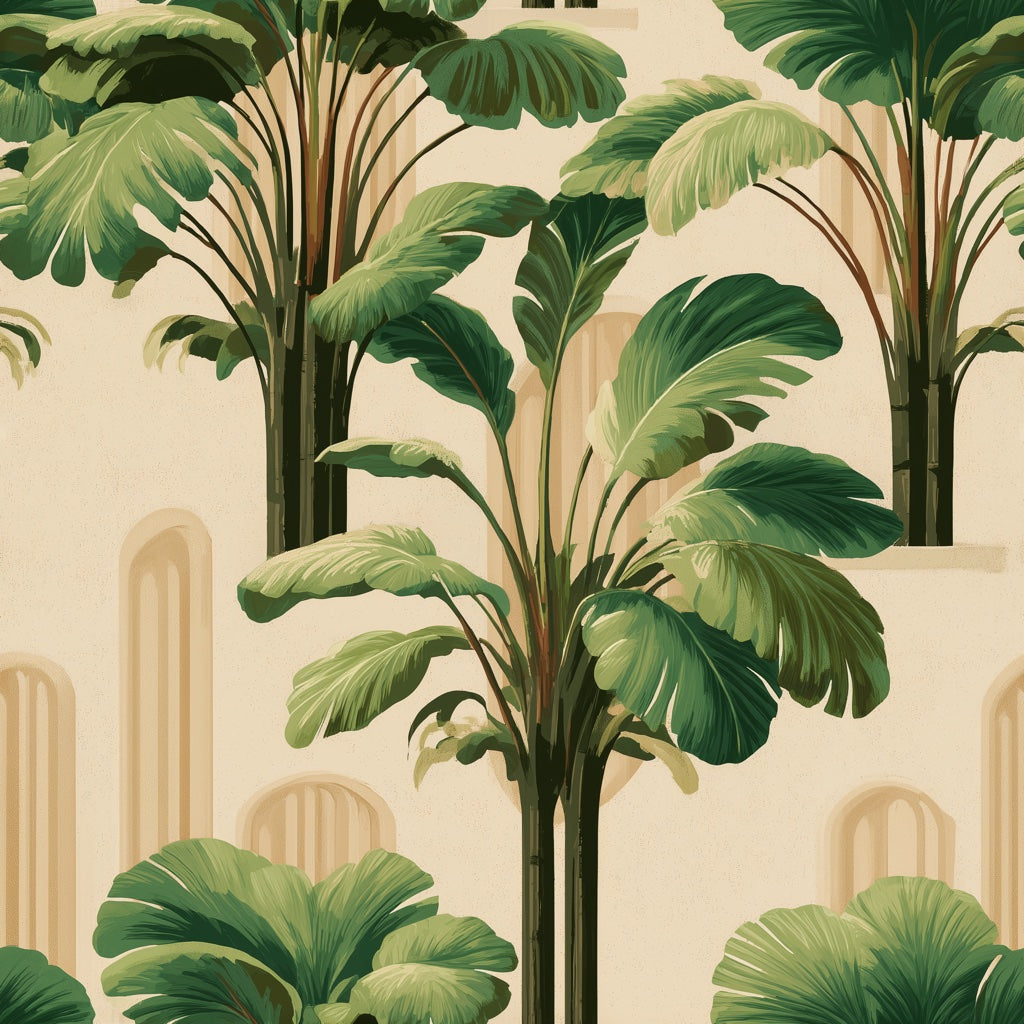 Tropical Wallpaper Botanical Palm Leaves Removable Wall Decor pattern artwork