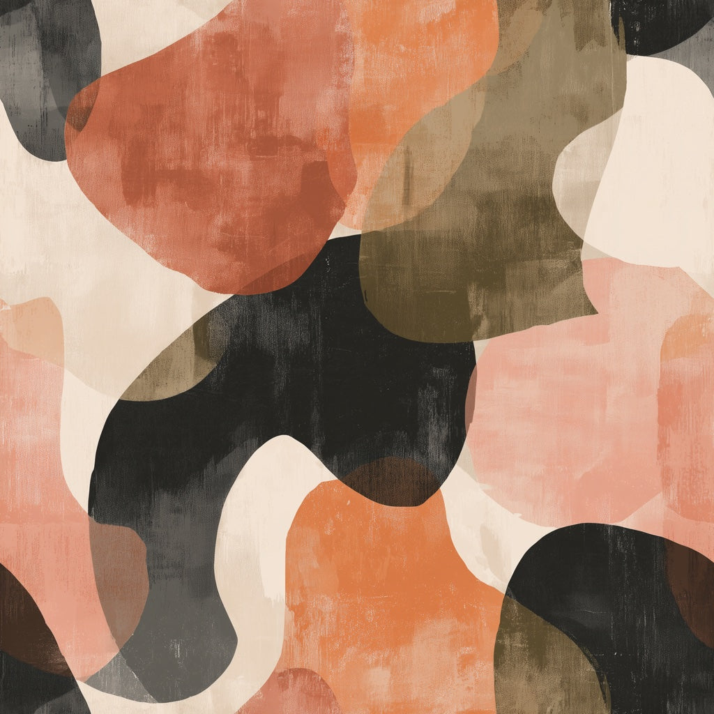 Organic Shapes Wallpaper Modern Color Block Removable Wall Decor pattern artwork