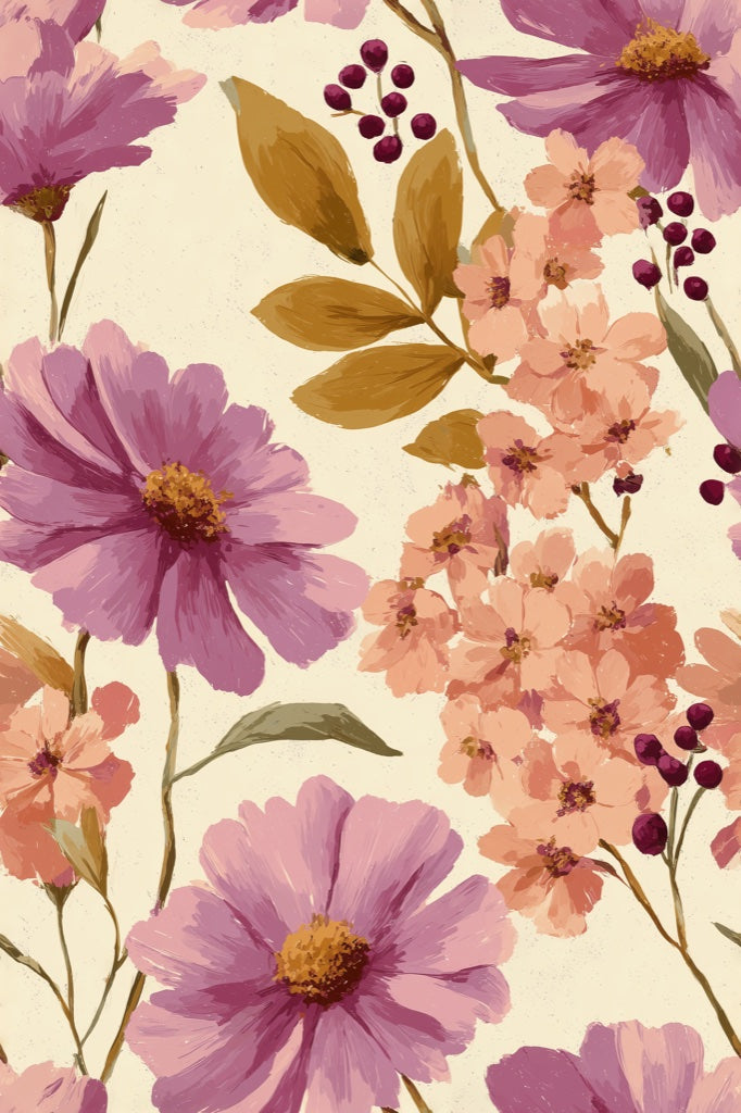 Pink Cherry Wallpaper Cherry Blossom Decorative Mural pattern artwork