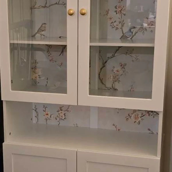 Cream Blossom Branches and Birds Wallpaper in monica's home