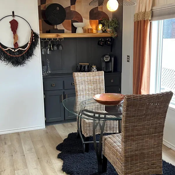 Warm Beige and Brown Geometric Pattern Wallpaper in kim's home