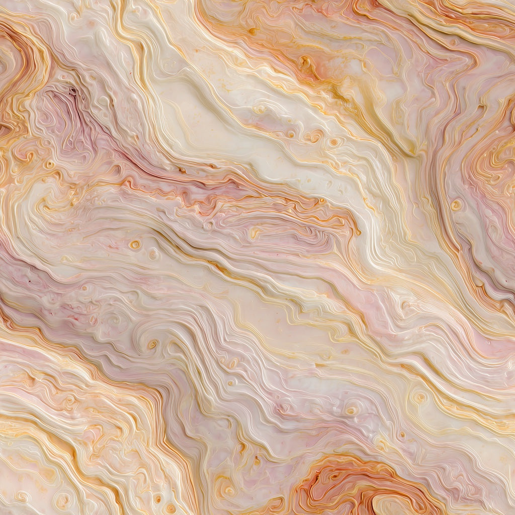 Warm Cream and Orange Marble Swirl Wallpaper pattern artwork