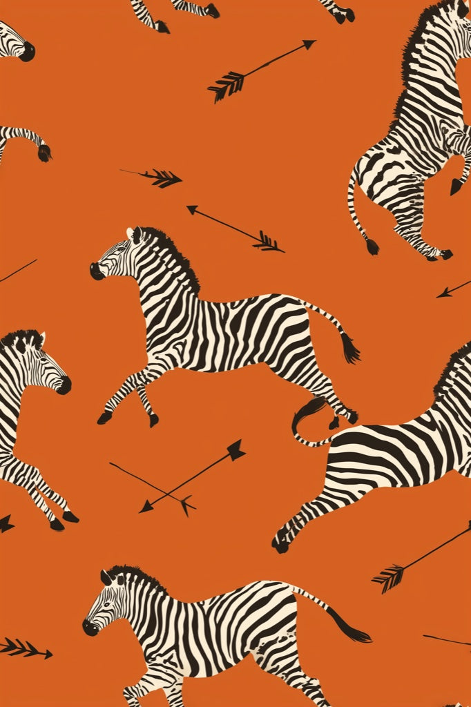 Vibrant Orange Zebra Pattern Wallpaper pattern artwork