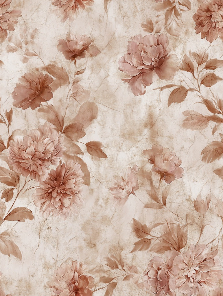 Warm Beige Vintage Rose Floral Wallpaper pattern artwork
