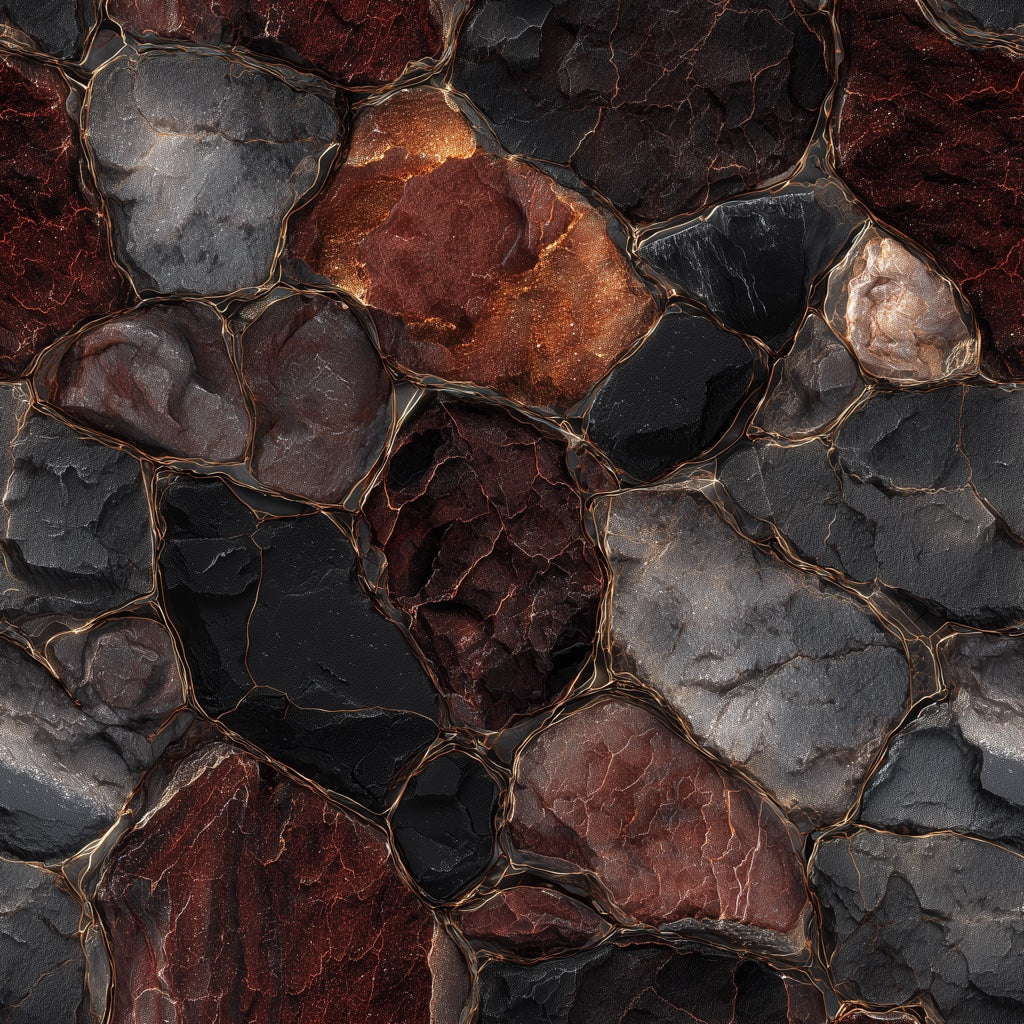 Rustic Multi-Color Stone Texture Wallpaper pattern artwork