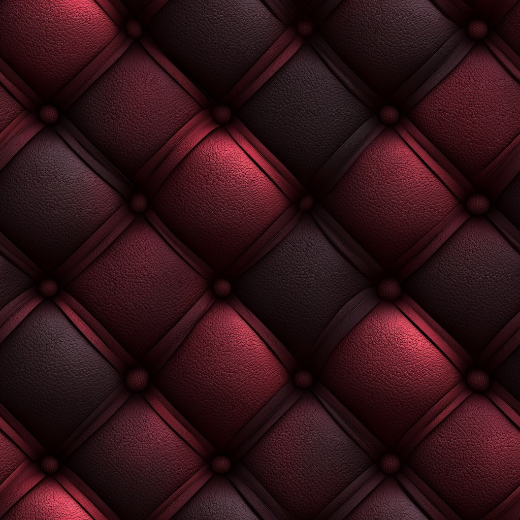 Rich Burgundy 3D Quilted Leather Wallpaper pattern artwork
