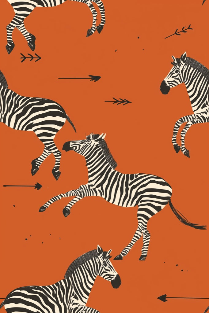 Vibrant Orange Zebra Pattern Wallpaper pattern artwork