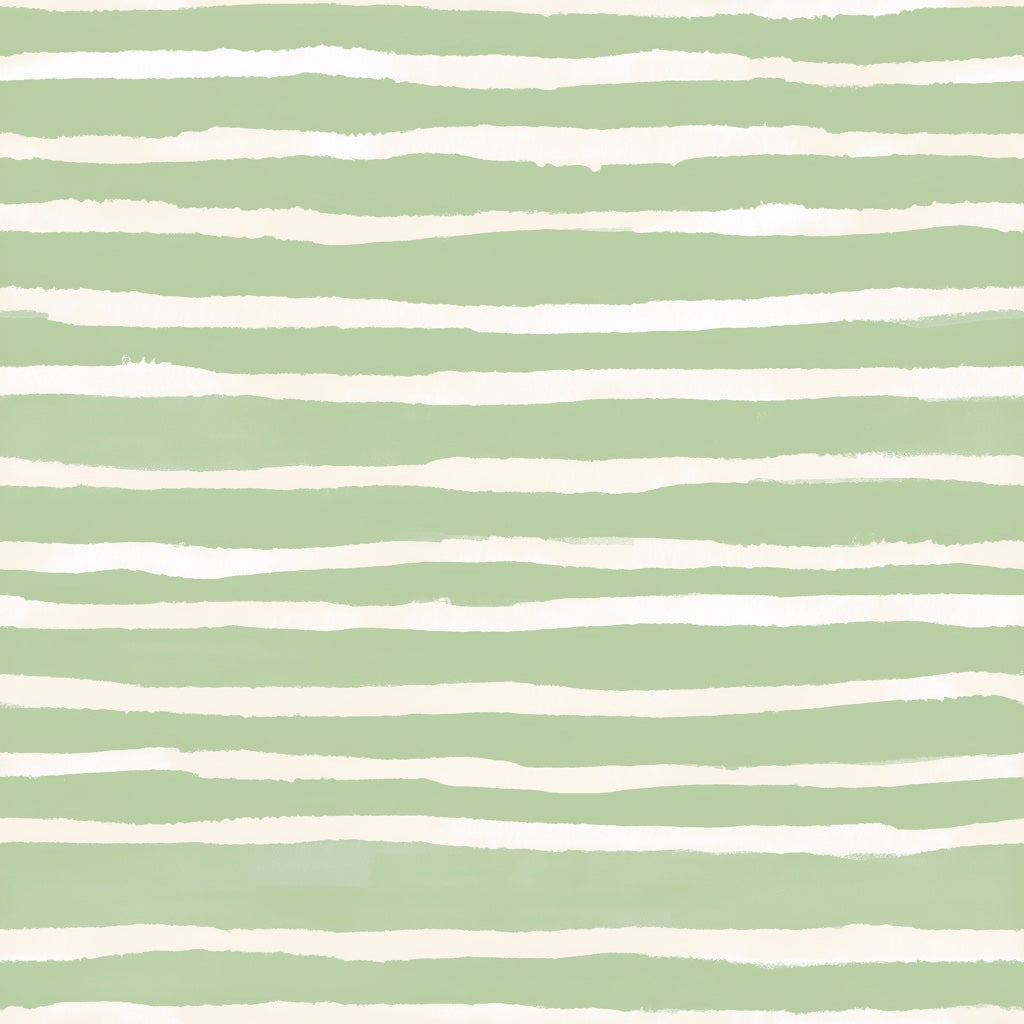 Sage Green Horizontal Stripe Geometric Wallpaper pattern artwork