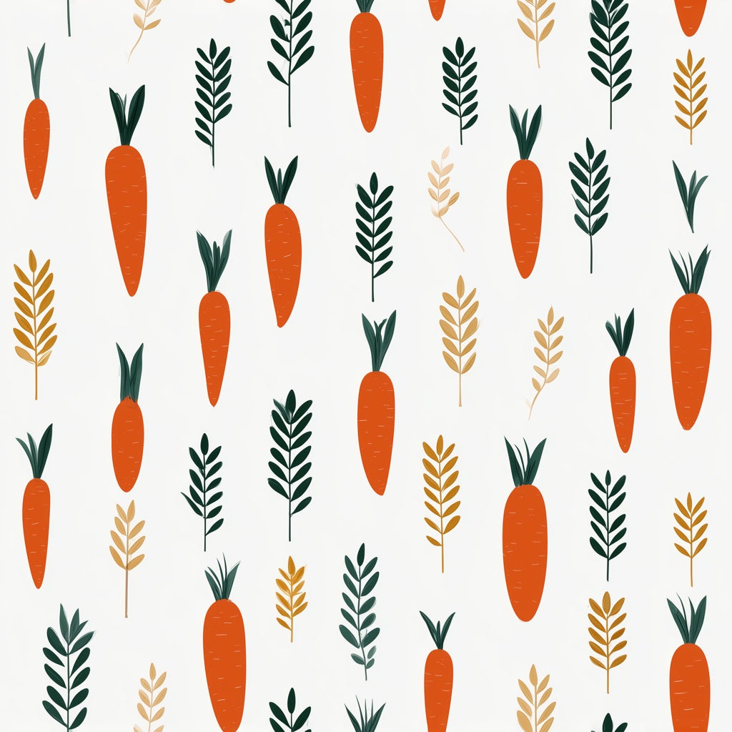 Bright White Carrot Pattern Wallpaper pattern artwork