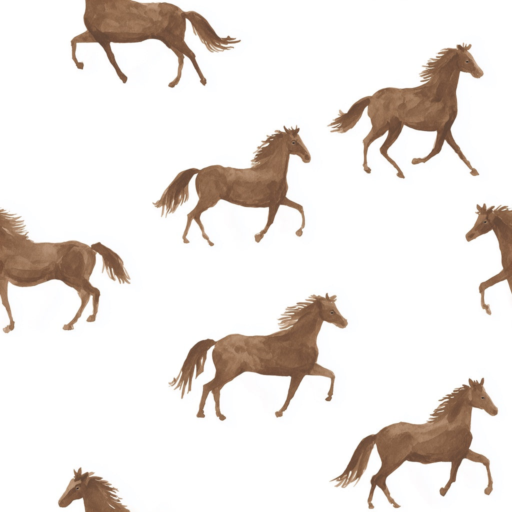 Warm Brown Horse Pattern Wallpaper pattern artwork