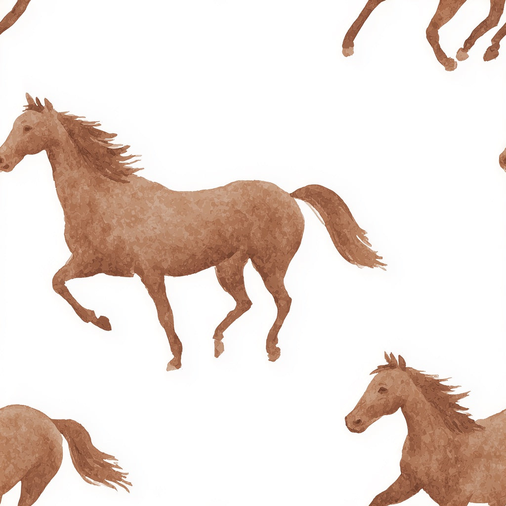 White and Tawny Horse Pattern Wallpaper pattern artwork