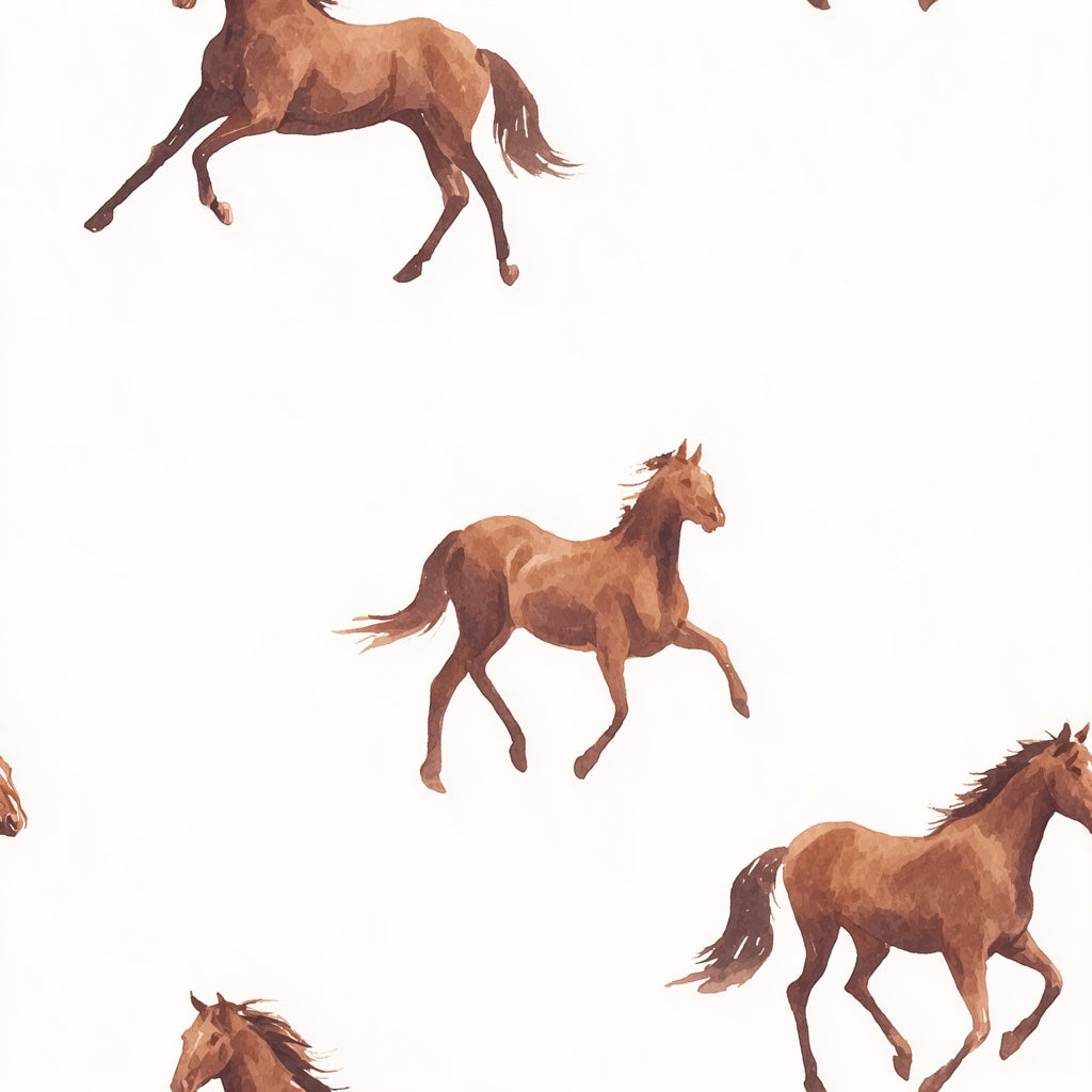Cream Background Galloping Horse Pattern Wallpaper pattern artwork