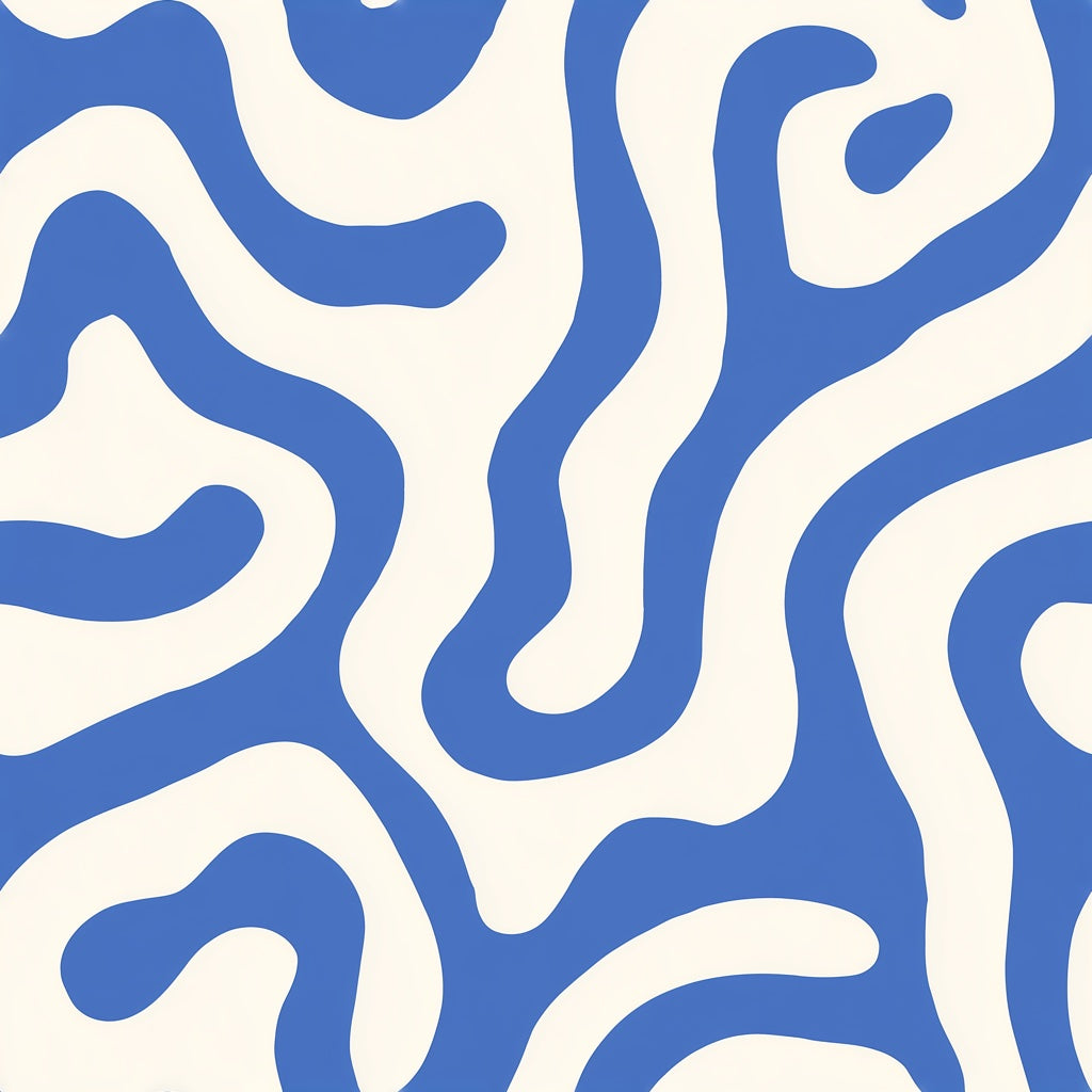 Blue and White Abstract Swirl Pattern Wallpaper pattern artwork