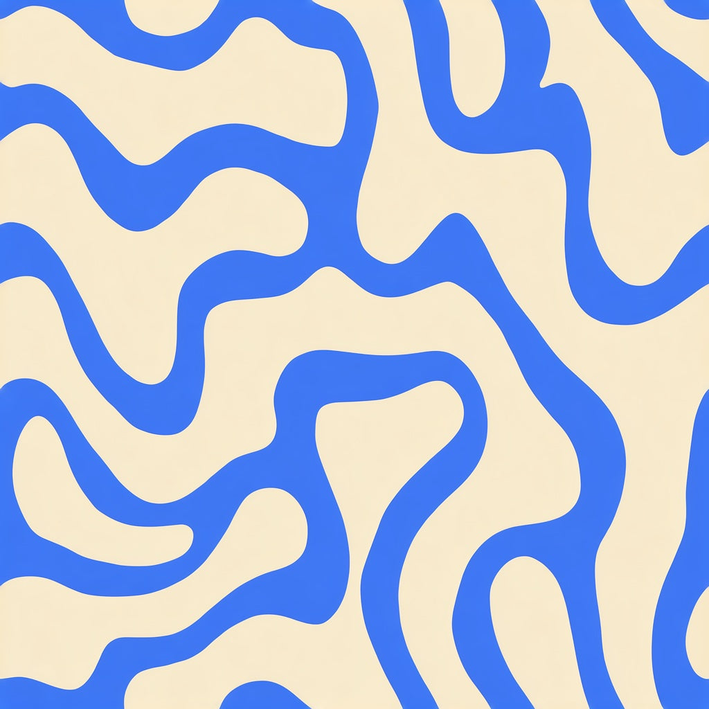 Beige and Blue Abstract Wave Pattern Wallpaper pattern artwork