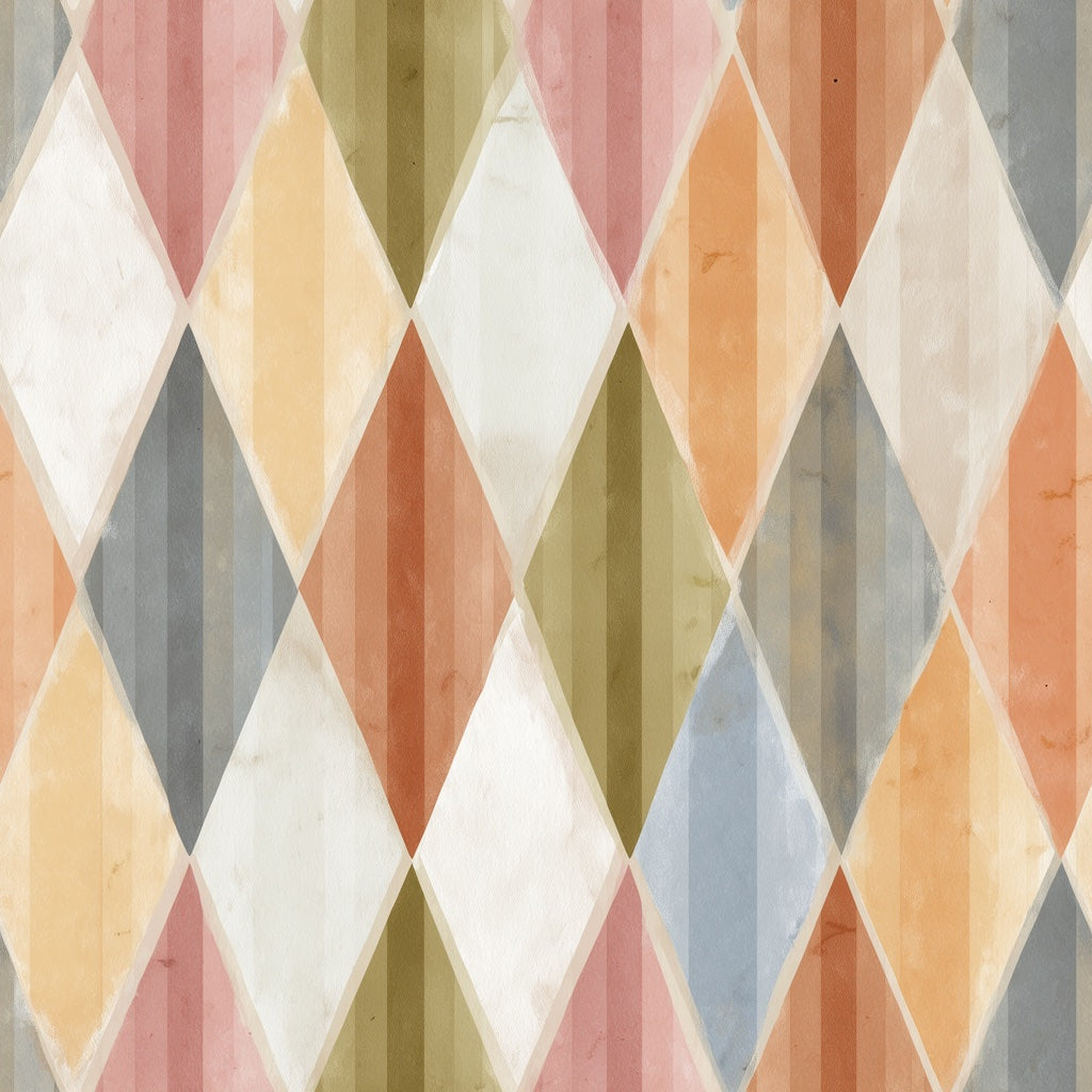Multicolor Diamond Geometric Pattern Wallpaper pattern artwork