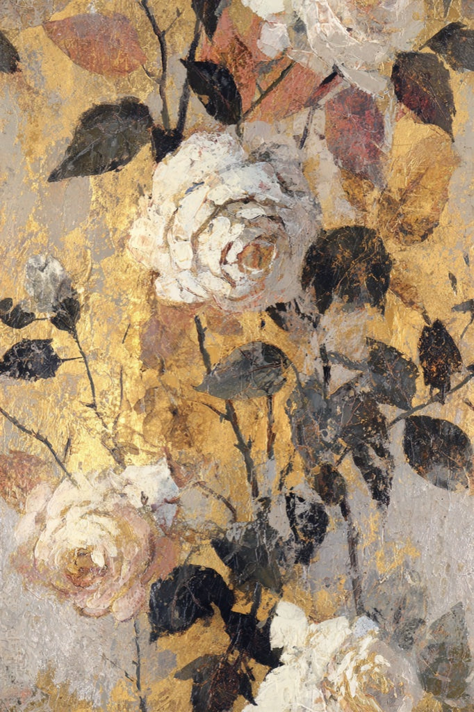 Golden Look Vintage Rose Floral Wallpaper pattern artwork