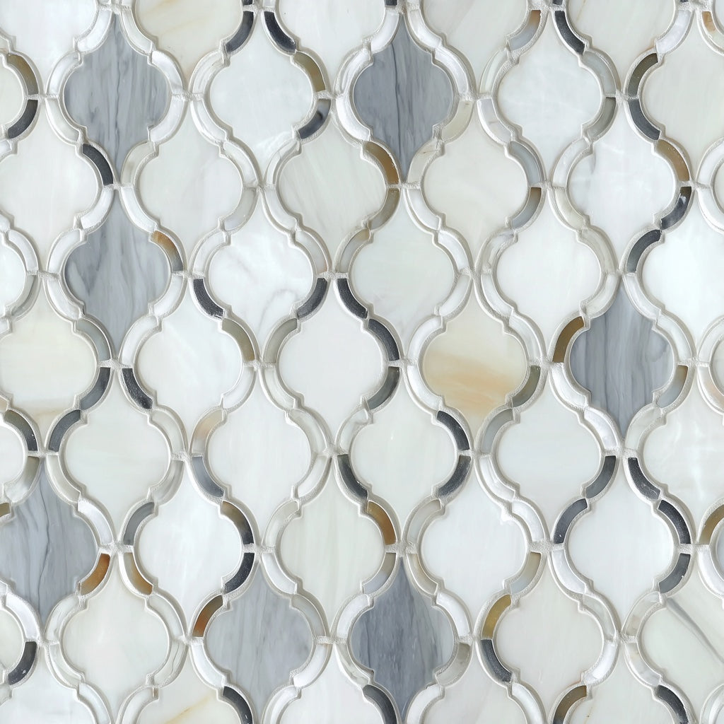 White and Gray Geometric Trellis Wallpaper pattern artwork