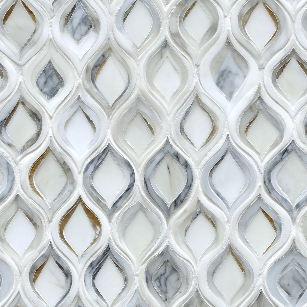 Cream and Gold Look Lattice Geometric Wallpaper pattern artwork