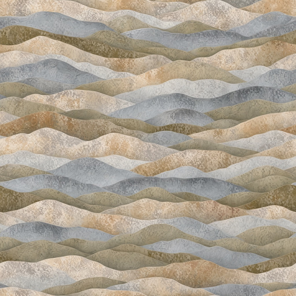 Abstract Landscape Wallpaper Wavy Layers Mural Rolling Hills Wall Decor pattern artwork