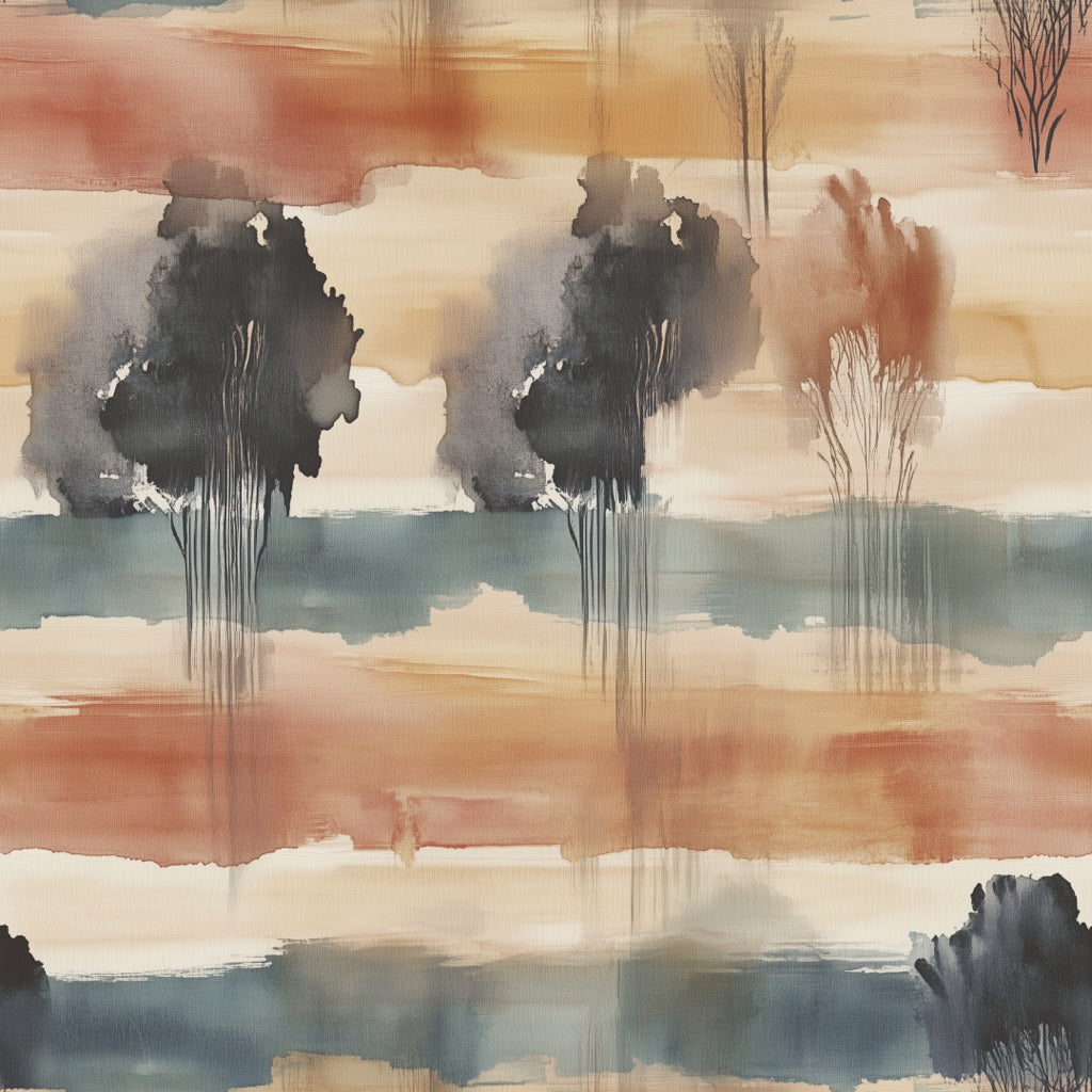 Earthy Multicolor Abstract Landscape Wallpaper pattern artwork