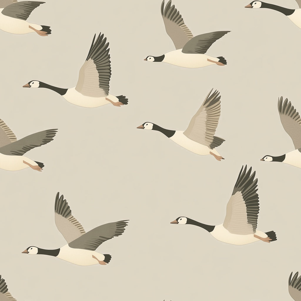 Neutral Beige Flying Geese Wallpaper pattern artwork