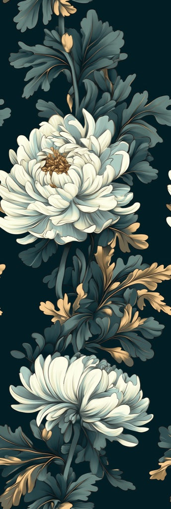 Dark Midnight Floral Elegance Wallpaper pattern artwork
