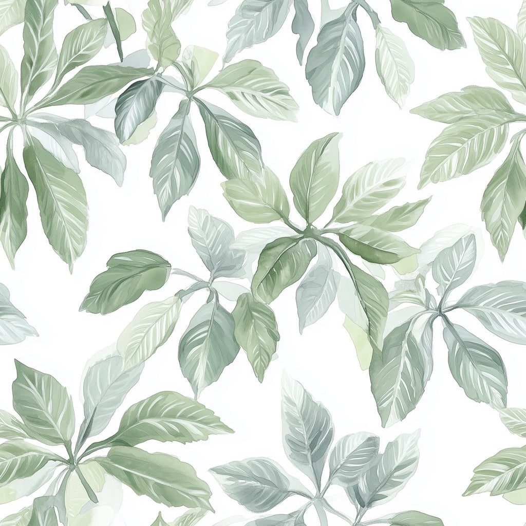 Soft Green Leaf Botanical Pattern Wallpaper pattern artwork