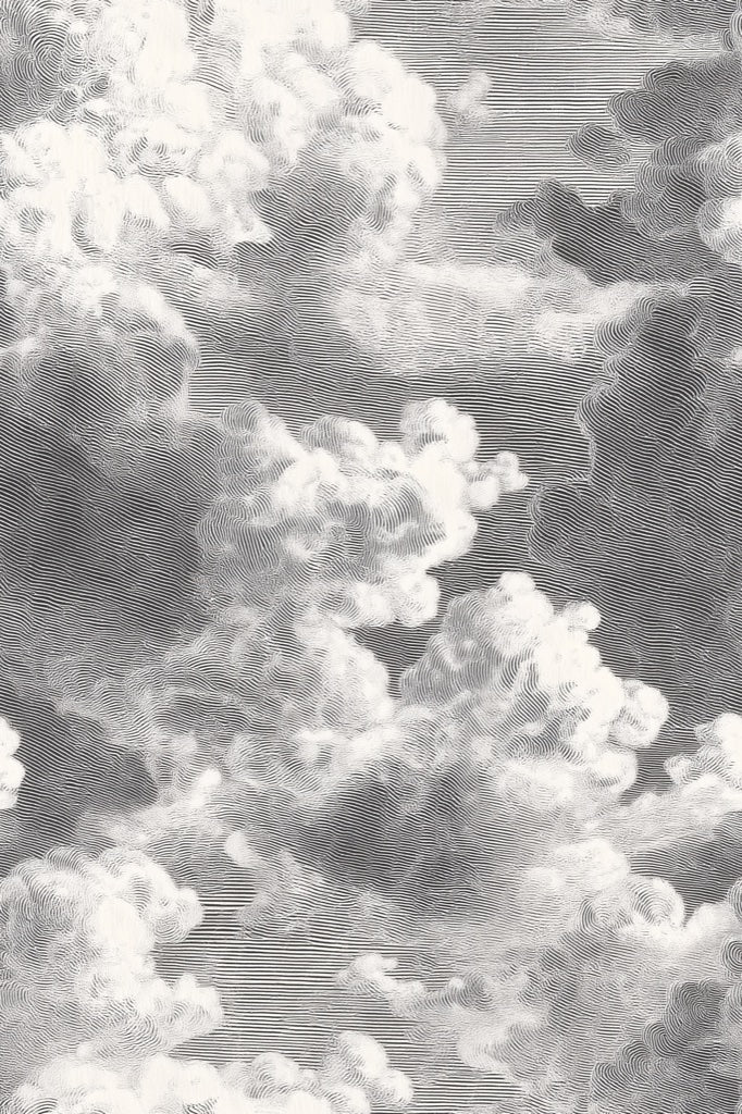 Monochrome Cloud Pattern Wallpaper pattern artwork
