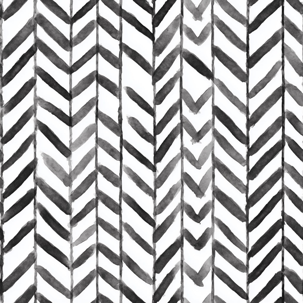 Monochrome Herringbone Geometric Wallpaper pattern artwork