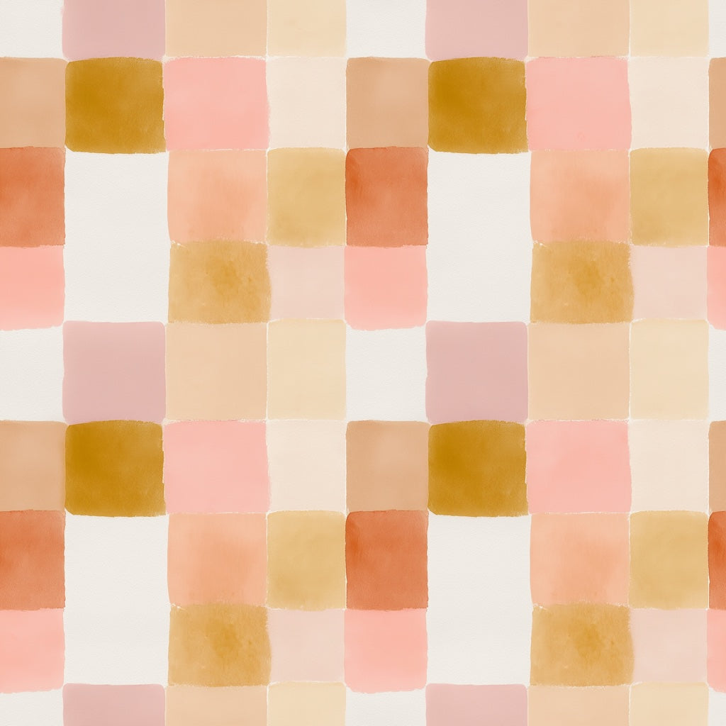 Soft Cream and Pink Geometric Wallpaper pattern artwork