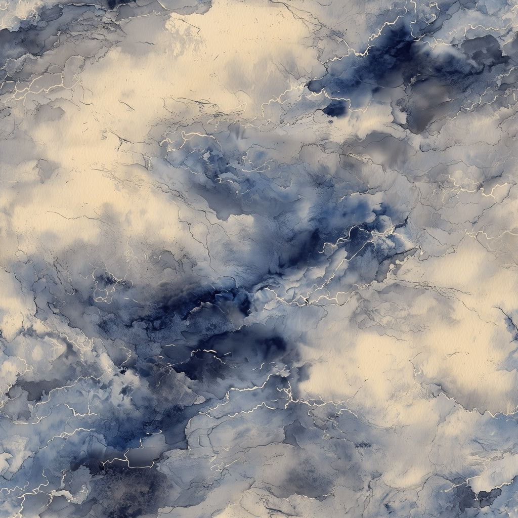 Navy and Beige Cloudy Abstract Wallpaper pattern artwork