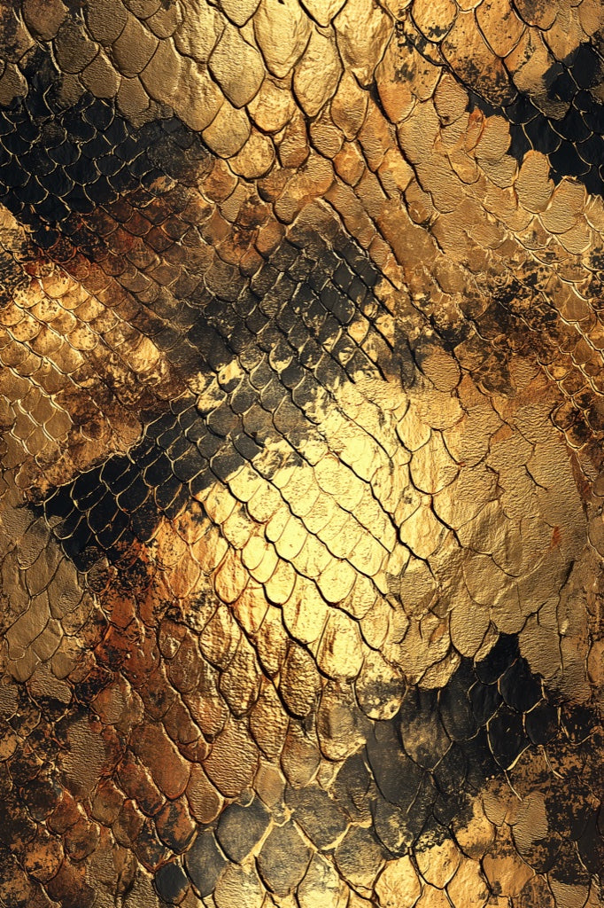 Golden Look Black Snake Skin Abstract Wallpaper pattern artwork
