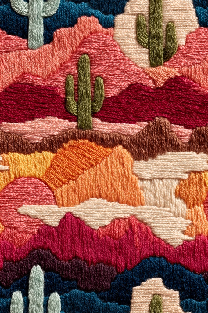 Earthy Southwestern Desert Landscape Wallpaper pattern artwork