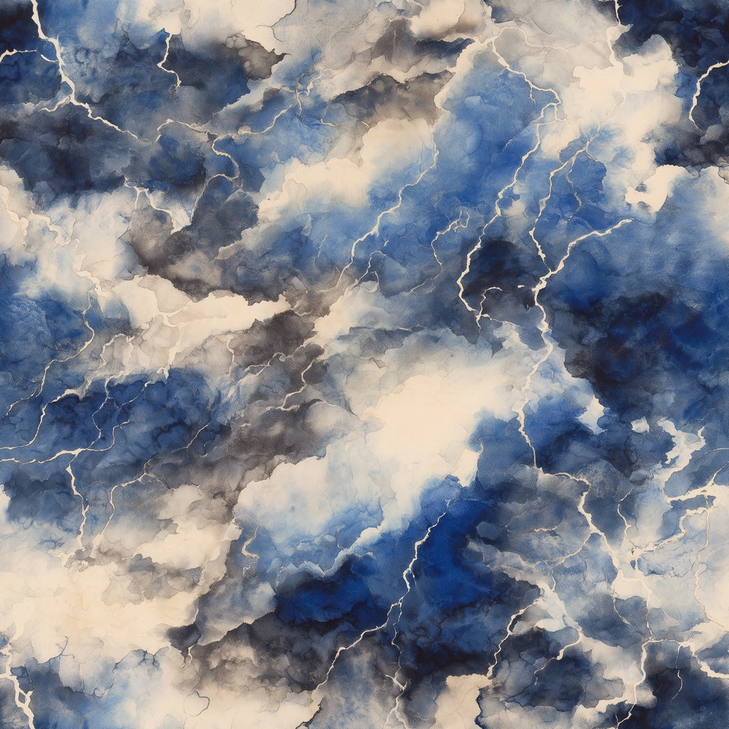 Stormy Blue and Cream Abstract Cloud Wallpaper pattern artwork