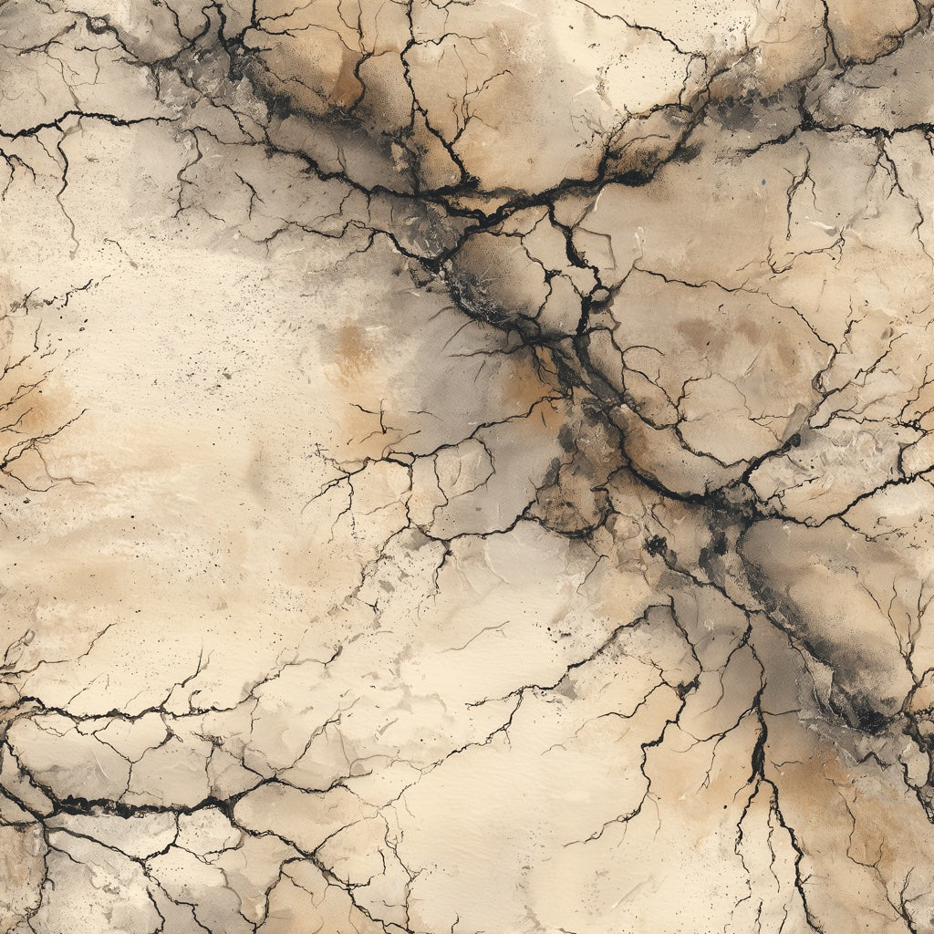Earthy Beige and Black Marble Crack Wallpaper pattern artwork