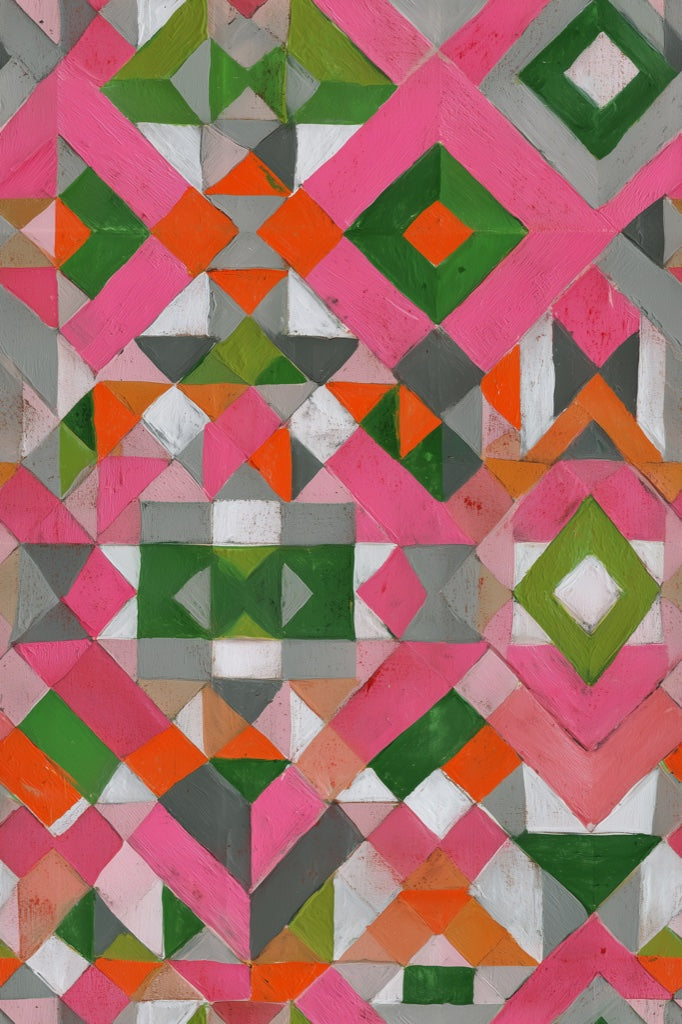 Vibrant Pink Geometric Abstract Wallpaper pattern artwork