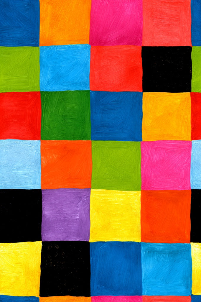 Vibrant Multicolor Geometric Checkered Wallpaper pattern artwork