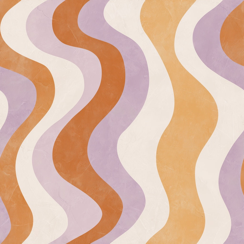 Cream and Orange Retro Wave Abstract Wallpaper pattern artwork