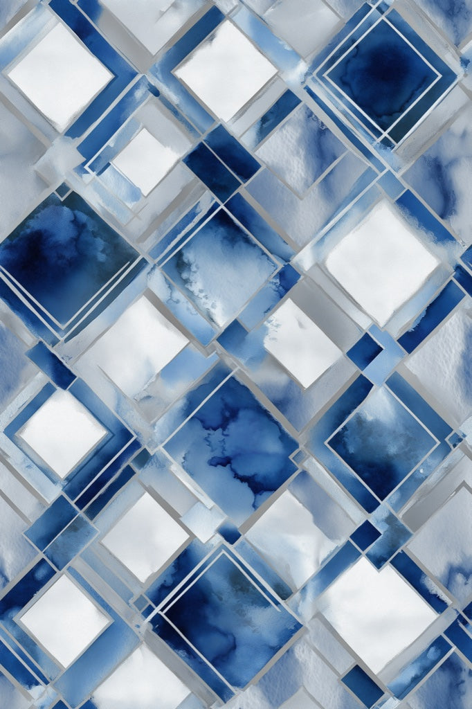 Navy Blue Geometric Diamond Pattern Wallpaper pattern artwork
