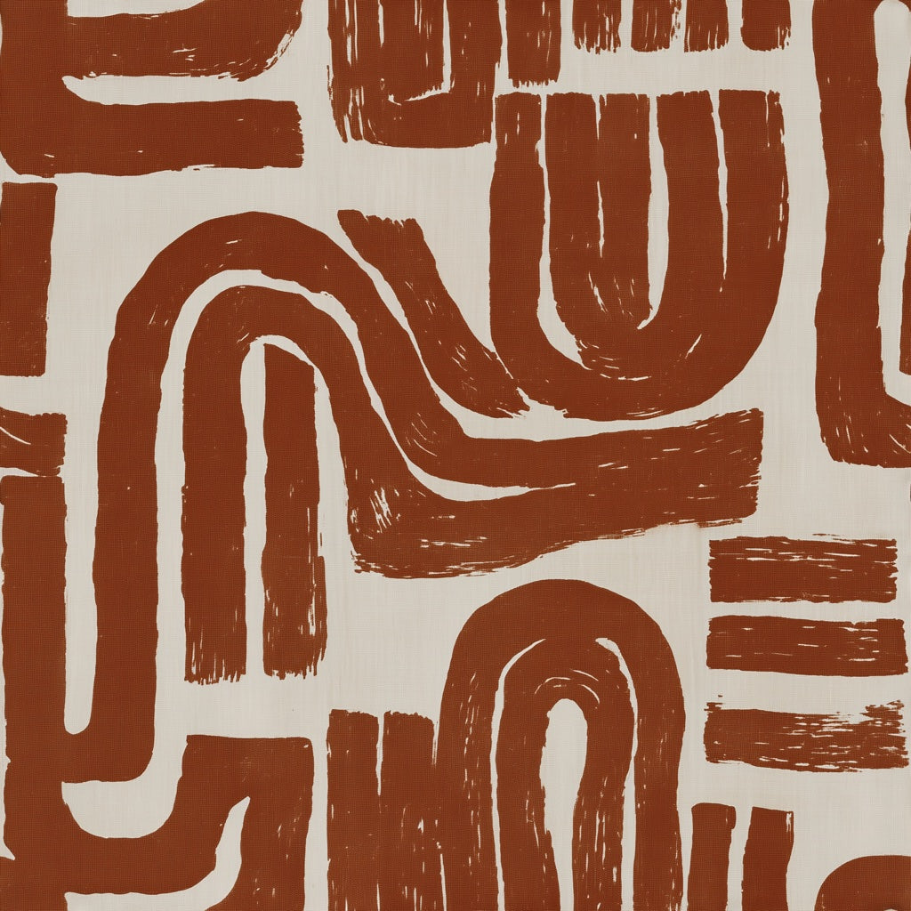 Warm Terracotta Abstract Geometric Wallpaper pattern artwork