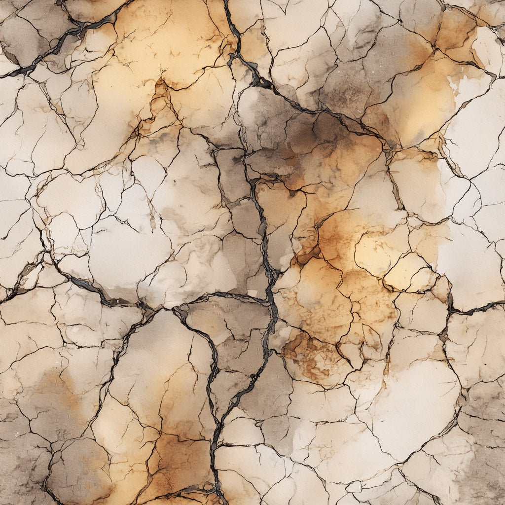 Warm Beige and Gold Look Cracked Marble Wallpaper pattern artwork