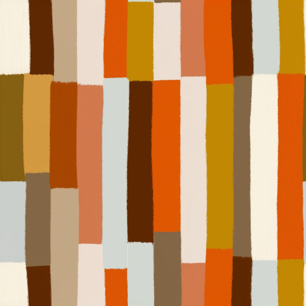 Bold Orange and Brown Geometric Stripe Wallpaper pattern artwork