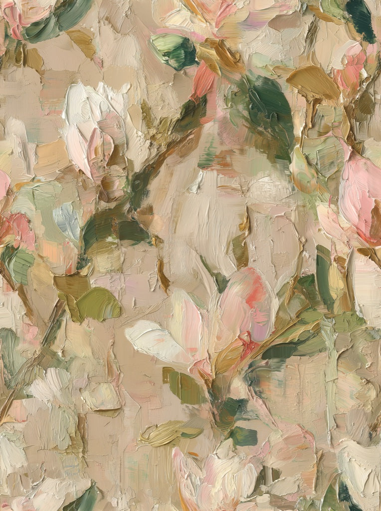 Beige and Pink Floral Watercolor Wallpaper pattern artwork