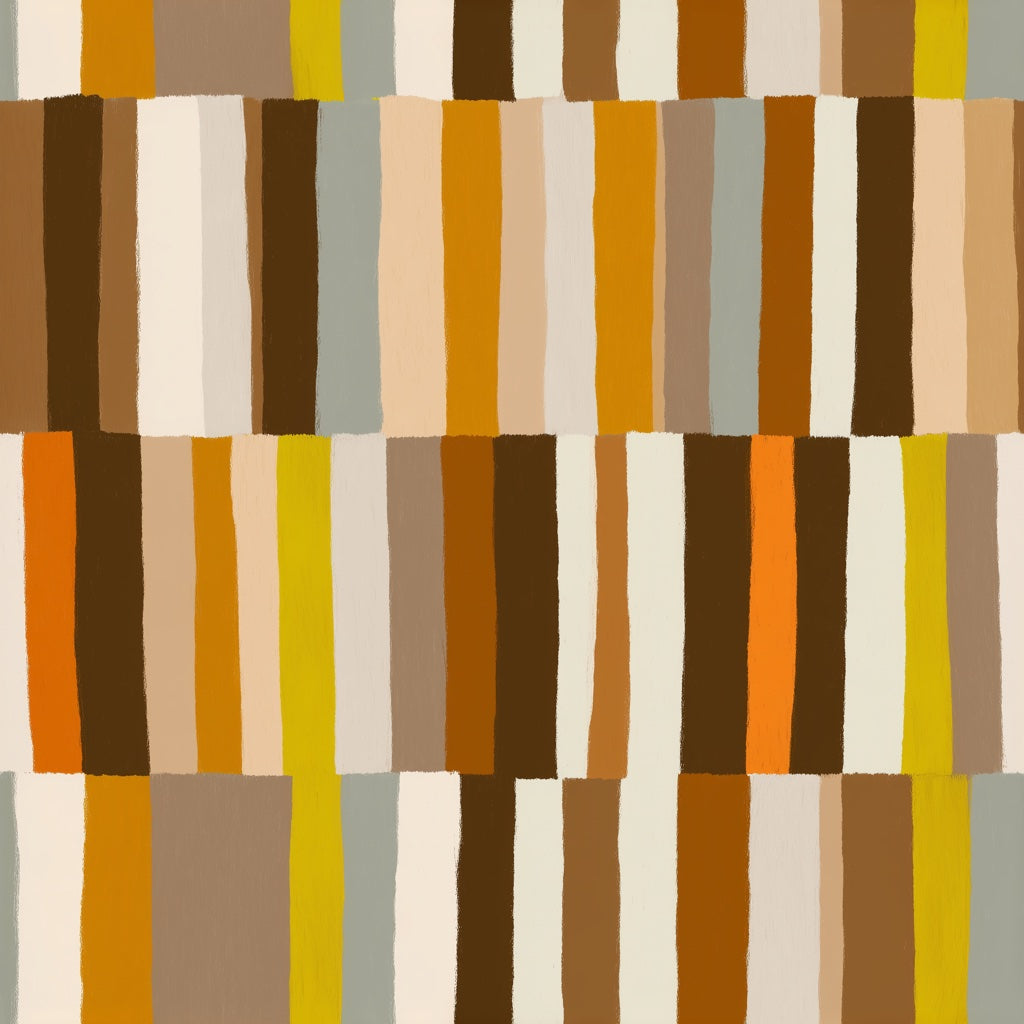 Warm Earth Tones Striped Geometric Wallpaper pattern artwork