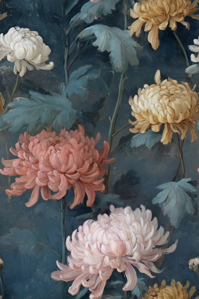 Moody Floral Elegance Wallpaper pattern artwork