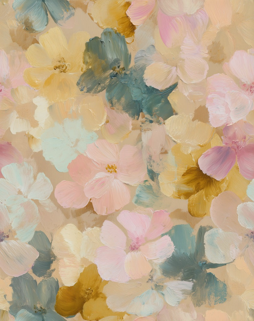 Pastel Vintage Floral Pattern Wallpaper pattern artwork