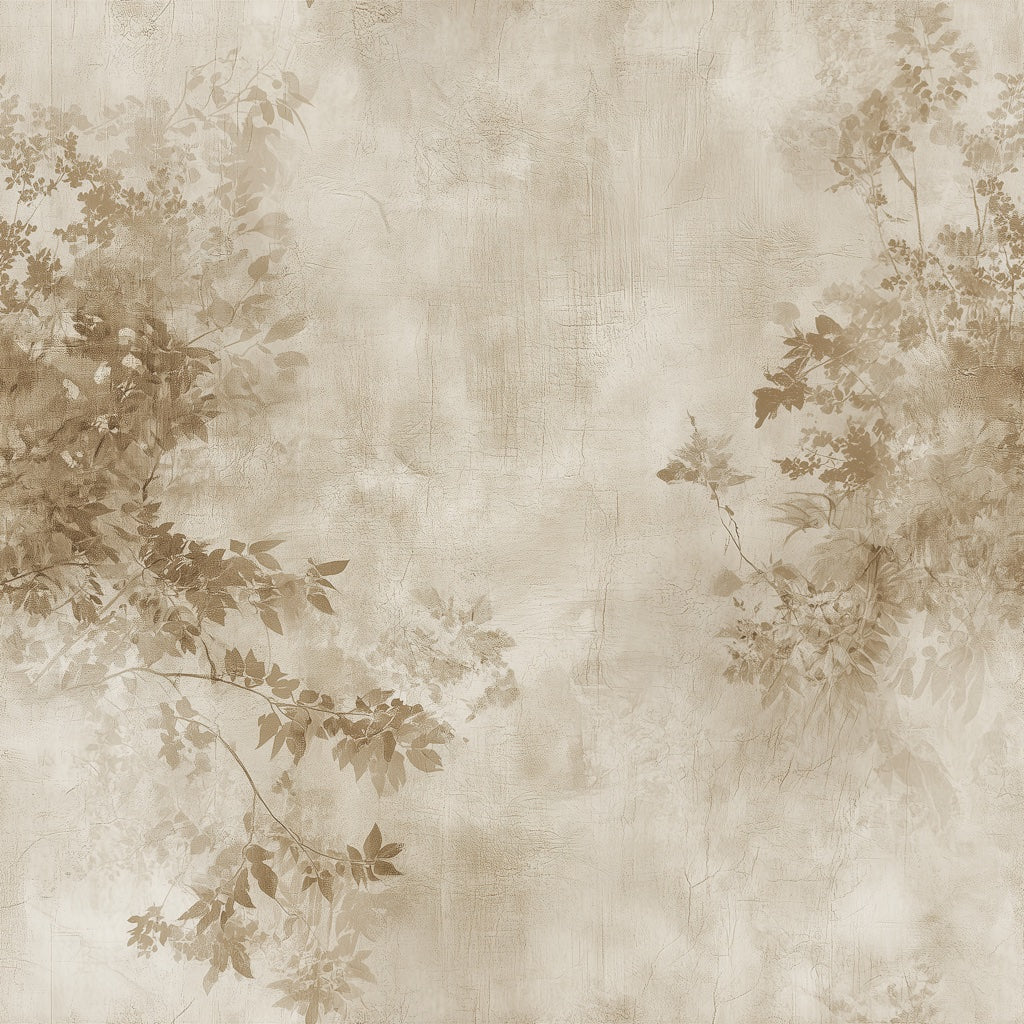 Cream and Tan Vintage Botanical Wallpaper pattern artwork