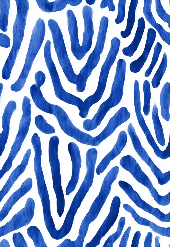 Cobalt Blue Abstract Wave Pattern Wallpaper pattern artwork